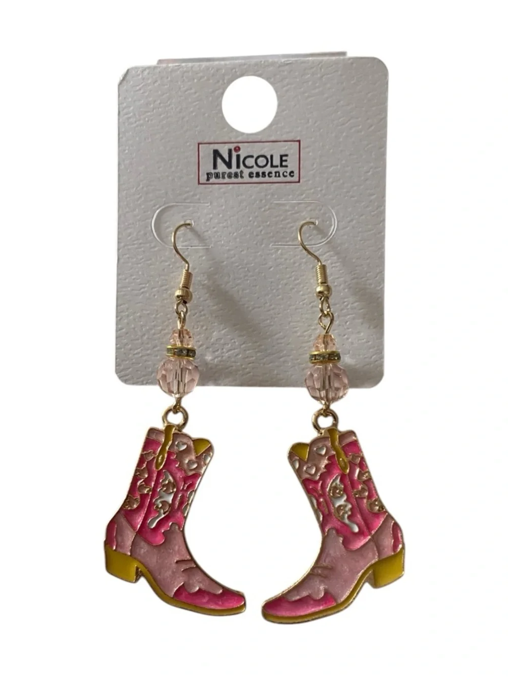 NWT-FOR THE COWGIRLS!! 3 pairs Western Boot Dangle Earrings in Blue, Black, Pink